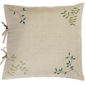 IKEA BOTANISK CUSHION COVER JUTE & COTTON EMBROIDERED NATURAL BEIGE 26" x 26"